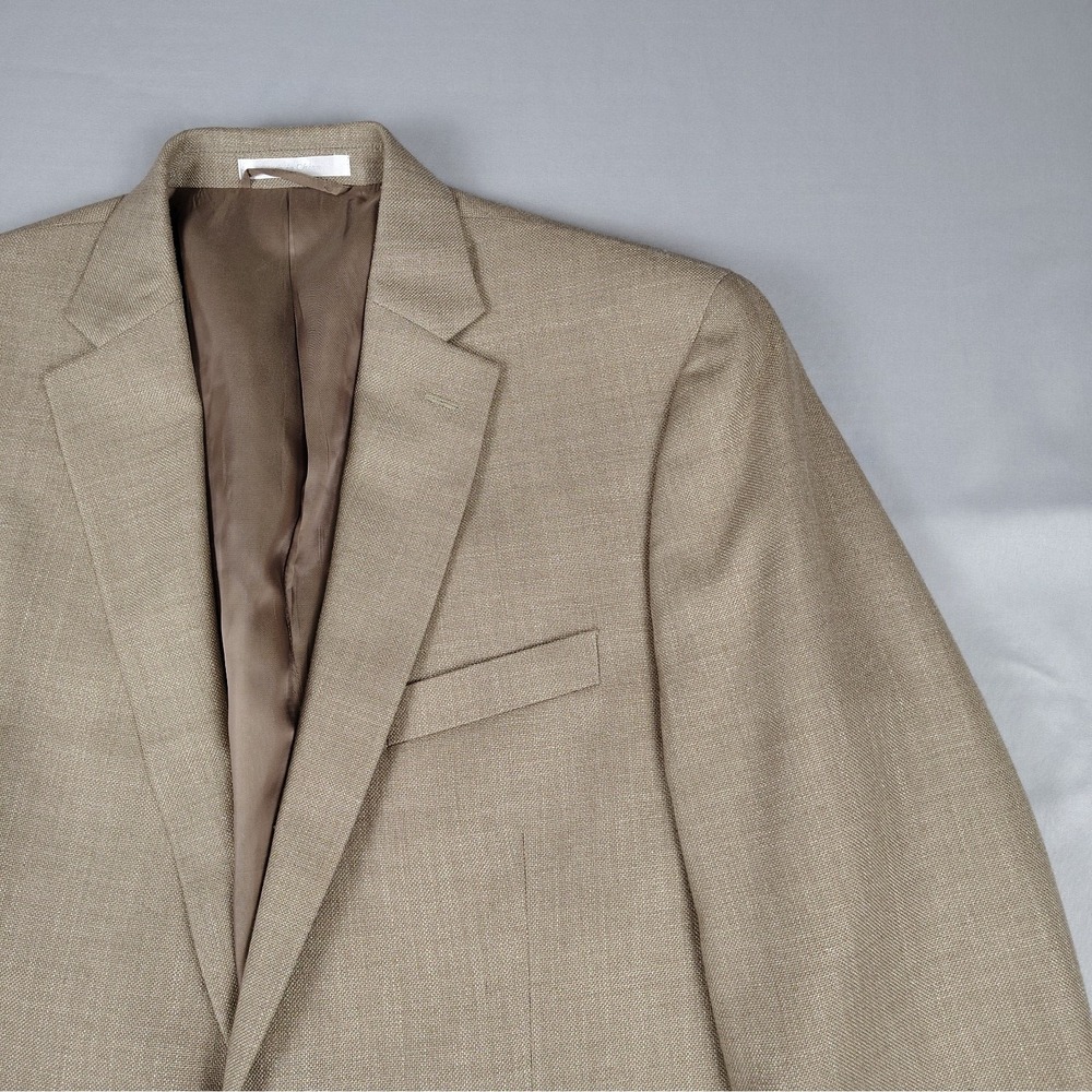 Lauren Ralph Lauren 42L Mens Sport Coat Tan Linen Blend 2 Button Blazer Macy's - Picture 14 of 15